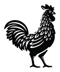 Rooster chicken icon very beautiful. Vector illustration.