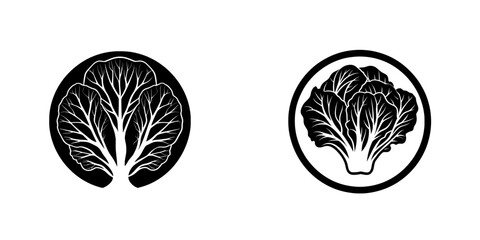 Icon of cabbage as a whole glyph. Symbol with isolated glyph.