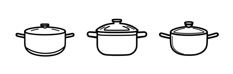 Obraz premium An icon, sign, or symbol of the stockpot isolated on a transparent background.