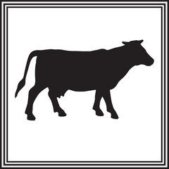Flat vector illustration of a Cow .