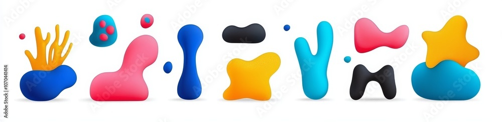 Poster a realistic set of abstract gradient spots isolated on a transparent background. modern illustration