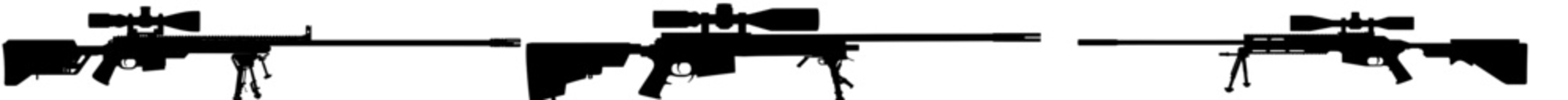 Obraz premium Silhouette illustration of a sniper rifle. Black color illustration.