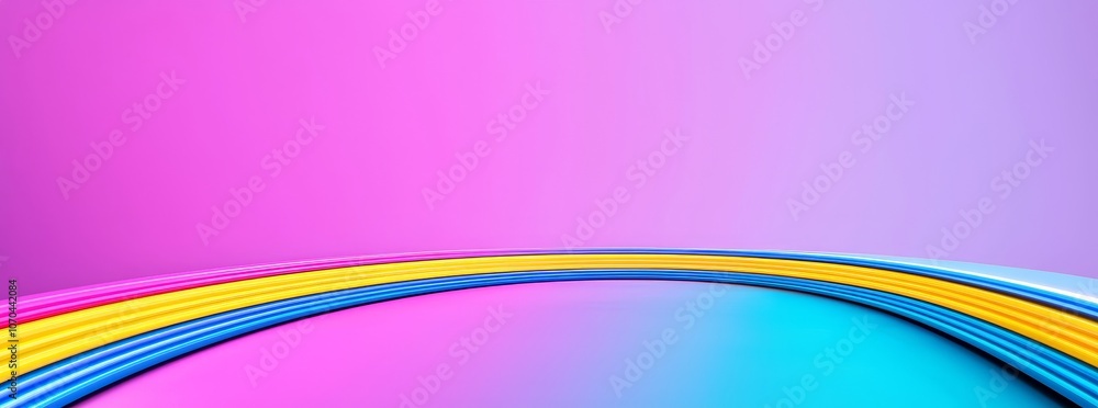 Poster display on a wall or stage using leds in a concave shape. modern illustration of a large tv display 