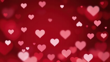 Obraz premium Valentine's day Pink Red Animation Hearts Greeting love hearts. Festive of bokeh, sparkles, hearts for Valentine's day, Valentines day, Wedding anniversary background