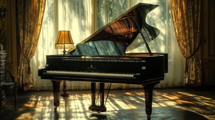 Grand Piano in a Luxurious Living Room