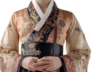 Hanbok With Distinctive Elaborate Designs Isolated On Transparent Background on transparent background