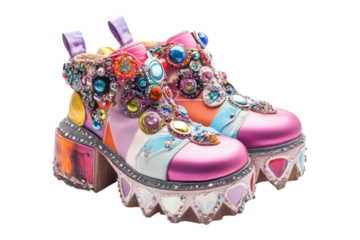 Platform Shoes Distinctive Harajuku Style Isolated On Transparent Background on transparent background