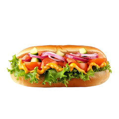 High-Quality Hot Dog Isolated on White Background - Perfect for Food Marketing, Menus, and Advertising Needs - Clear and Sharp Image