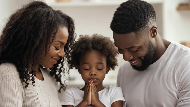 Black Family Praying Together, prayer, faith, religion, spiritual, love