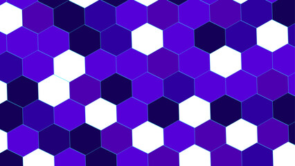 Blue hexagons pattern, luxury, neon blue, purple. Hexagon shape background. Hexagonal background with purple and blue hexagons,