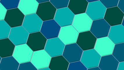 Futuristic banner with technology blue hexagons and shiny lights. Abstract futuristic geometric backdrop or wallpaper.  Design for banner, template, technology, science, medical.