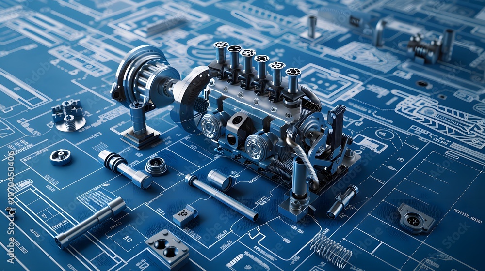 Aufkleber a close up of a machine with a lot of lines and wires. the machine is made of metal and has a lot of