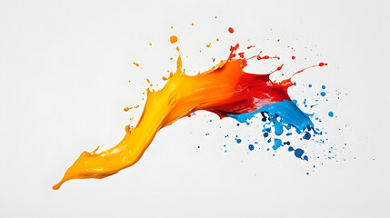 A fish swimming through the air, leaving a trail of paint splashes.


