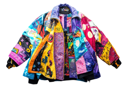 Oversized Prints On Harajuku Jackets Isolated On Transparent Background on transparent background