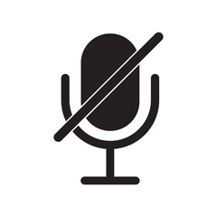 silent microphone flat icon vector