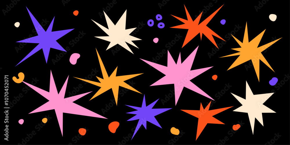 Poster set of abstract figures and shapes. geometric figures. flow textures. modern stickers in retro and v