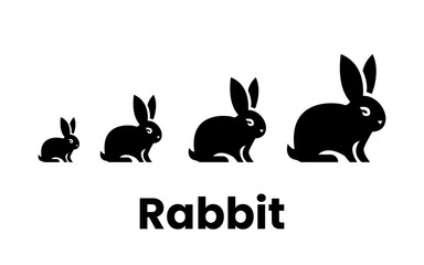 Vector rabbit  logo design template
