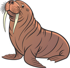 one isolated colored Walrus animal 