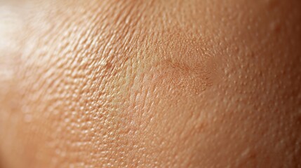 Fototapeta premium A close view of skin showcases various textures and subtle patterns, illuminated by soft natural light, highlighting its unique features and warmth