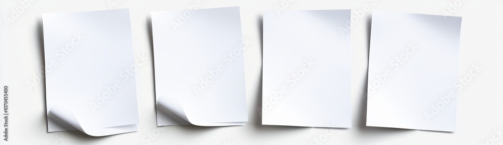 Aufkleber a white fly paper sheet in front of a fall isolated background. blank letter set mockup in realistic