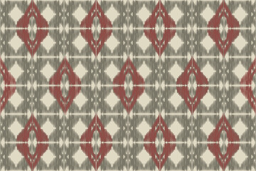 Ikat abstract ethnic art. Seamless pattern in tribal, folk embroidery, and Mexican style. Aztec geometric art ornament print.Design for carpet, cover.wallpaper, wrapping, fabric, clothing