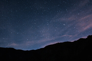 Night stars, Stars background a blue starry sky at dark night, Space Night Dark Sky Nebula Cosmos Texture Universe Cosmic Backdrop Astronomy, Space scene with stars in galaxy, Panorama of milky way.