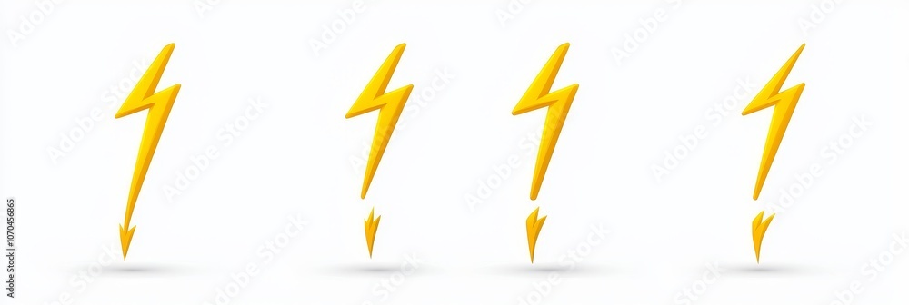 Poster a 3d thunder icon with a lightning electric charge, and an isolated yellow speed element. a lightnin