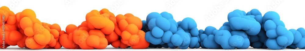 Aufkleber a cartoon of grey smoke clouds. multi-colored puffs of smoke in the air. smoke effect from explosion
