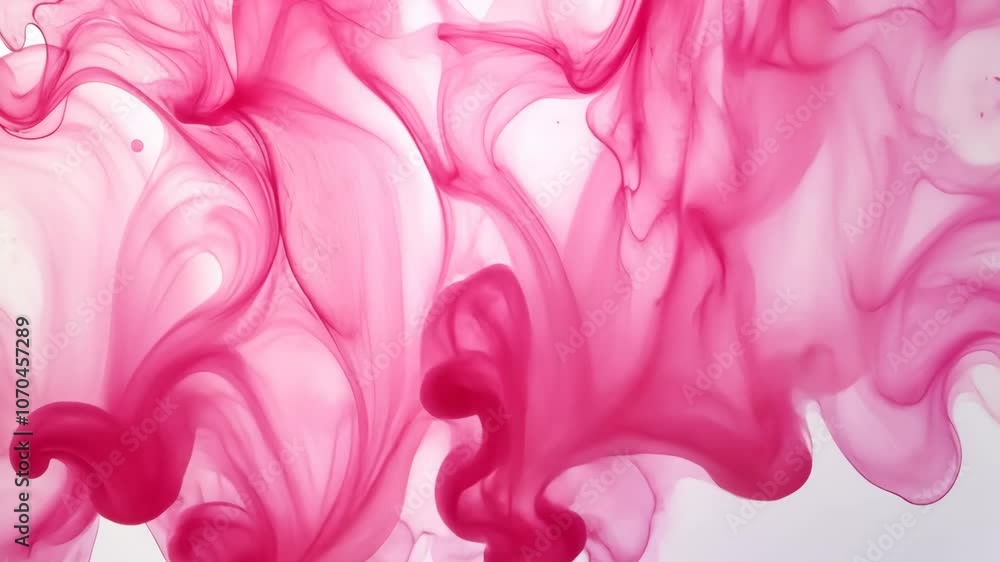Aufkleber pink ink swirls and dances in water, creating abstract patterns and textures