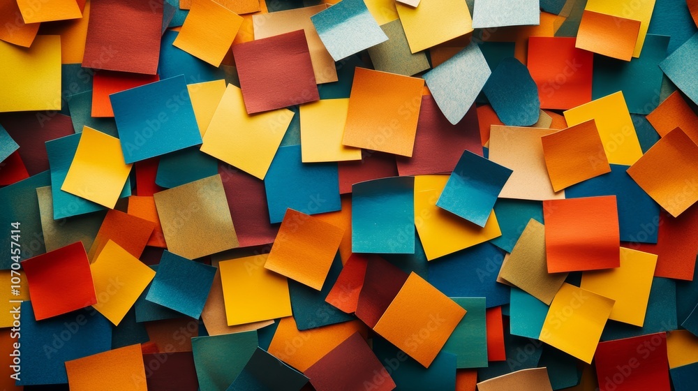 Poster a colorful background of many sticky notes in various colors.