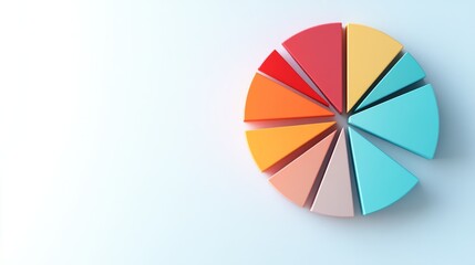 Obraz premium A colorful pie chart with ten segments on a white background.