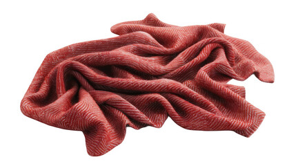 Red fabrics isolated on transparent background, png cut out