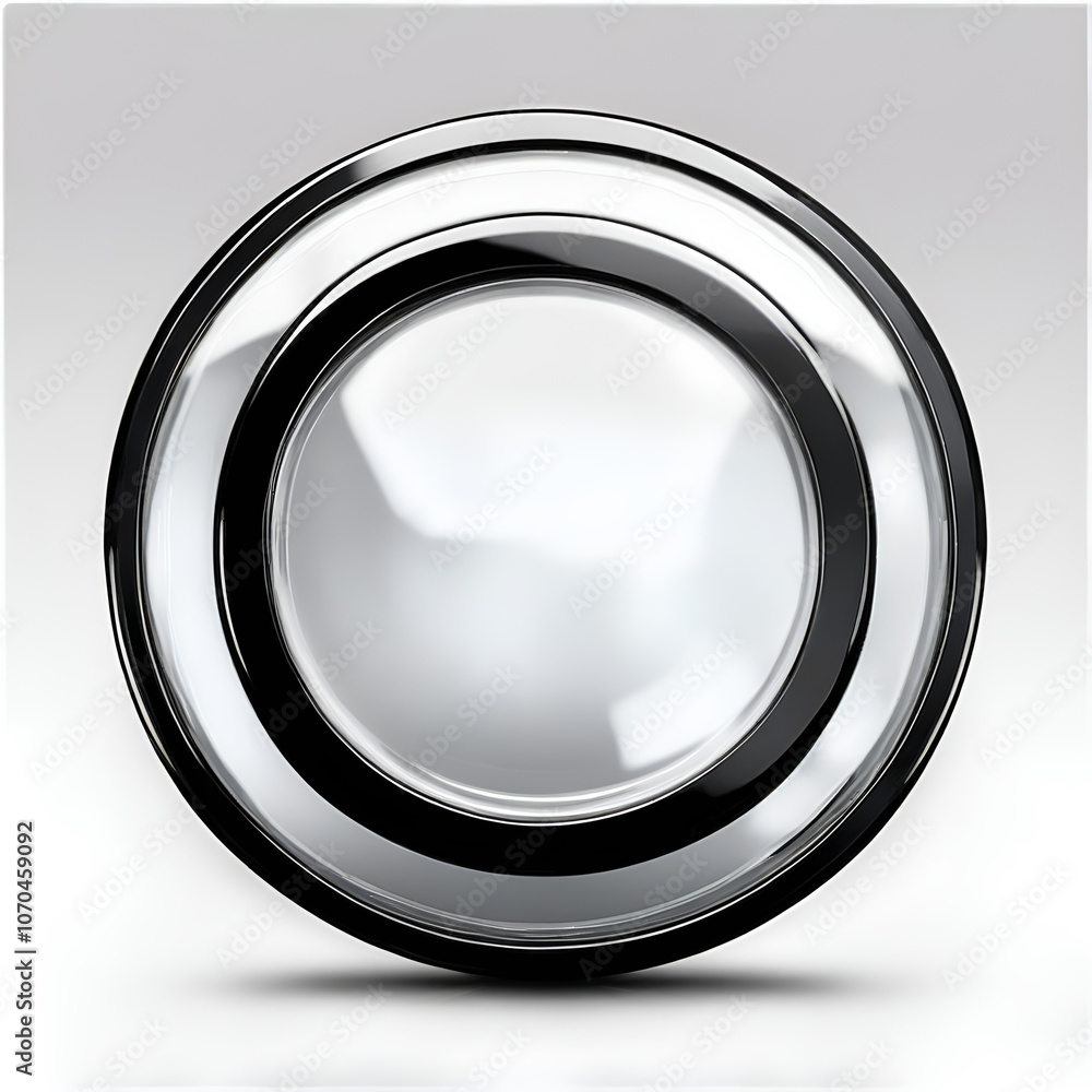 Wall mural silver button with reflection