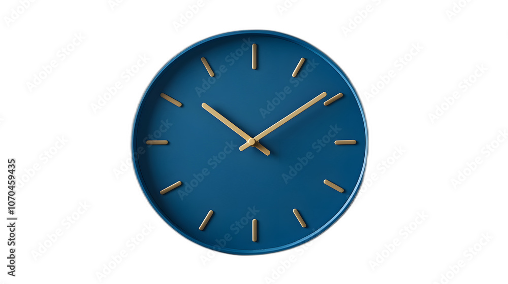 Poster full body shot. a classic wall clock with a round shape and simple numbers, positioned upright on a 