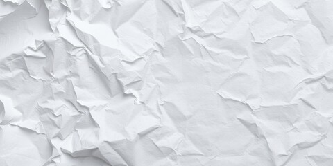 Obraz premium Close up of crumpled white paper with soft shadows, isolated, design