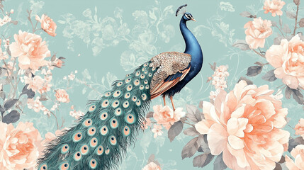 An artistic photo of a beautiful peacock in beautiful background. © Narayana
