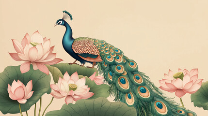 An artistic photo of a beautiful peacock in beautiful background. © Narayana