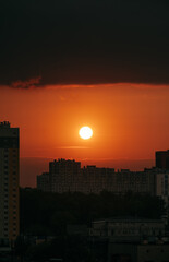 sunset over the city
