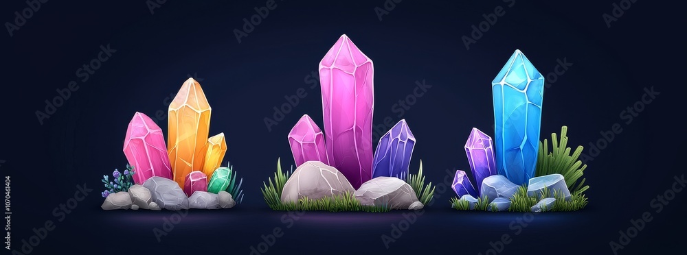 Poster the portal in the stone ui game represents a fantasy gateway to a wizard dimension. through the gree
