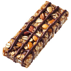 Delicious Chocolate Nut Granola Bar with Transparent Background