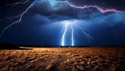 lightning thunder in the night sky background , lightning bolt. Lightning flash bolt or thunderbolt. Blue lightning or magic power blast storm. Thunder and lightning isolated on black background