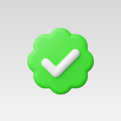 3d Realistic Approved Icon vector illustration