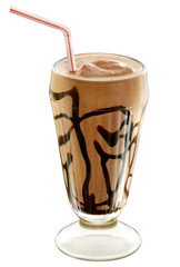 taça com milk shake de chocolate isolado em fundo transparente