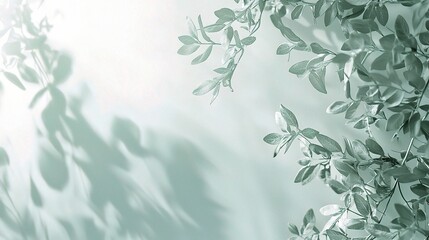 Elegant Green Leaves on Soft Background