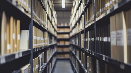 Organized shelves in a warehouse with clearly labeled stock, optimizing workflow for fast retrieval