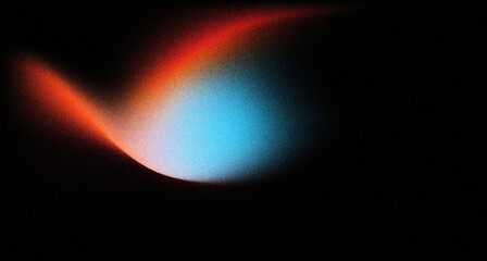 Dark blue green teal orange  abstract background.  Circle wave line. Noise grain mesh. Light neon glitter shimmer metallic. Design.