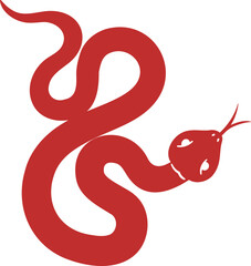 Chinese New Year Snake Zodiac Sign vector.
Red Snake Illustration for Chinese New Year svg.
lunar new year.
Transparent Background .