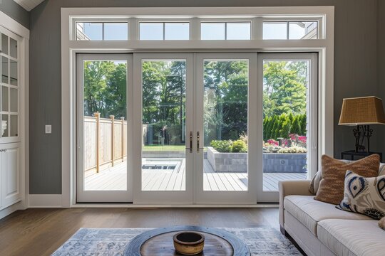 Fototapeta Modern Home Patio Door Installation for Enhanced Energy Efficiency and Comfort