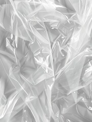 Obraz premium Abstract transparent crumpled plastic texture with light reflections