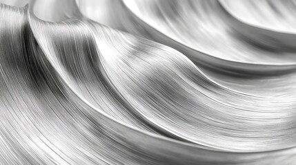 Shimmering Silver Metal Waves in Smooth Texture